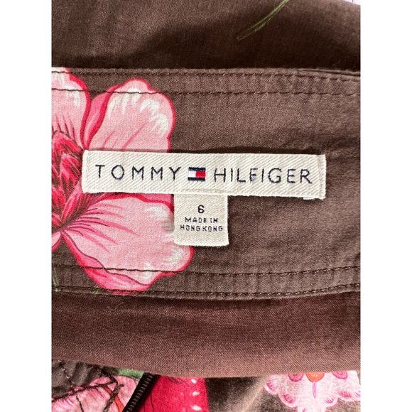 Tommy Hilfiger Y2K Brown Floral Wrap Skirt 6 Brown Floral Cotton - Picture 15 of 16